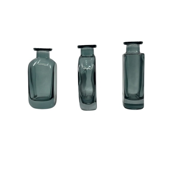 Green Glass Bud Vase Set - Rust Décor for Weddings, Home, and Office - Picture 2 of 7